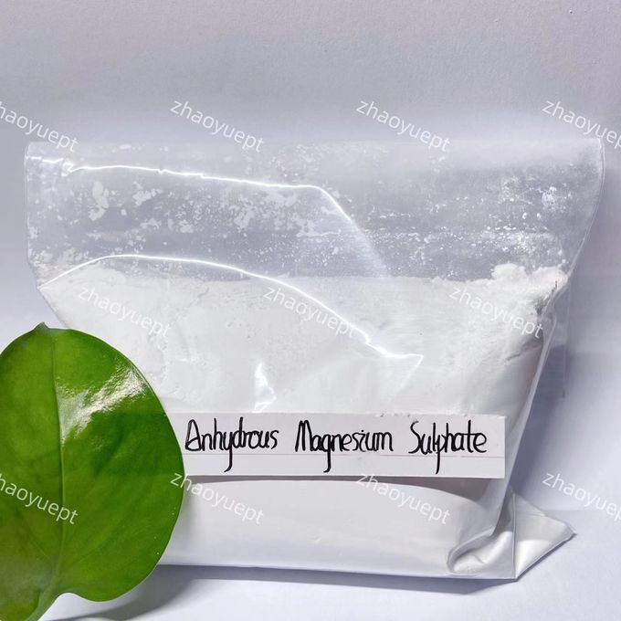 Λευκή άνυδρή θειική άλατα μαγνησίου CAS 7487-88-9 Διαλυτή στο νερό 0